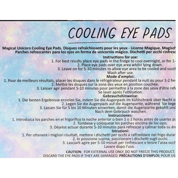 UNICORN COOLING GEL EYE PADS NWT - Picture 3 of 4